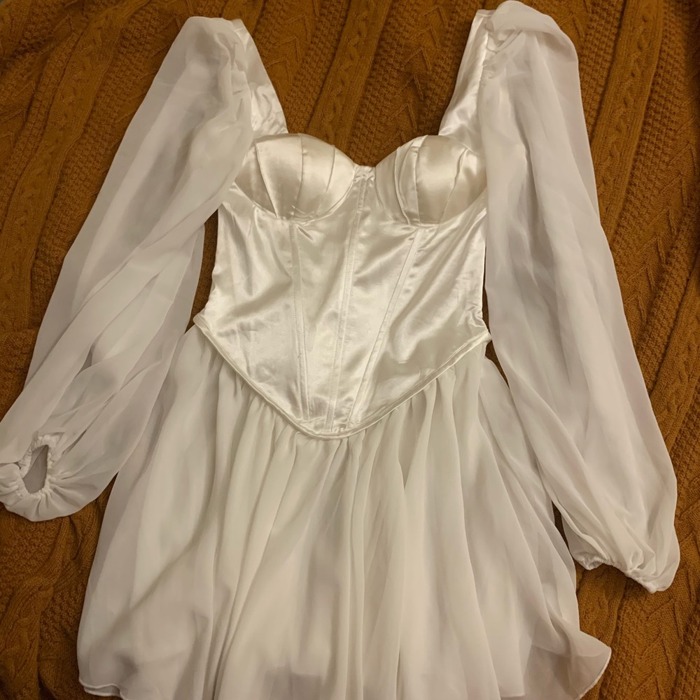 white corset-style dress